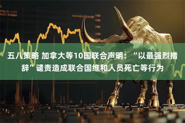 五八策略 加拿大等10国联合声明：“以最强烈措辞”谴责造成联合国维和人员死亡等行为