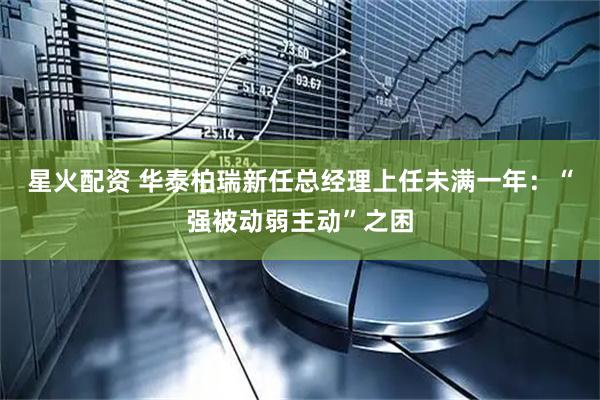 星火配资 华泰柏瑞新任总经理上任未满一年:“强被动弱主动”之困