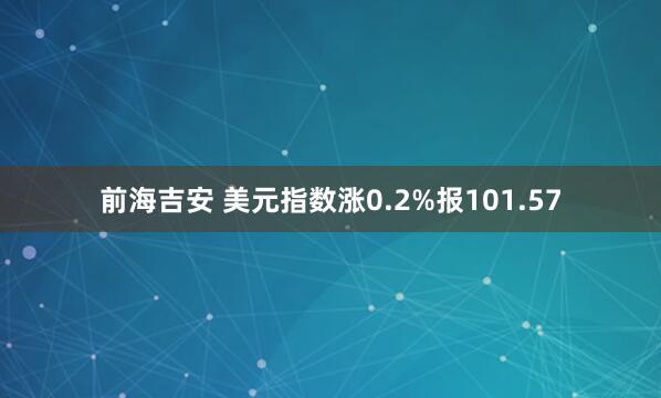 前海吉安 美元指数涨0.2%报101.57